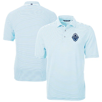 Men's Cutter & Buck Powder Blue Vancouver Whitecaps FC Virtue Eco Pique Stripe Recycled Polo
