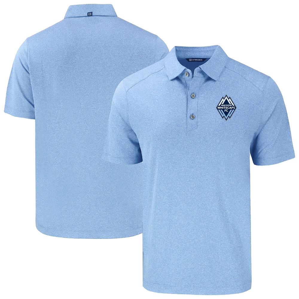 Men's Cutter & Buck Heather Powder Blue Vancouver Whitecaps FC Forge Eco Stretch Recycled Polo