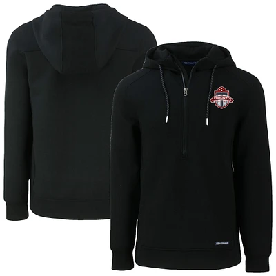 Men's Cutter & Buck Toronto FC Roam Eco Half-Zip Recycled Tri-Blend Hoodie Pullover Top