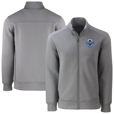 Men's Cutter & Buck Gray Vancouver Whitecaps FC Roam Eco Tri-Blend Recycled Full-Zip Jacket