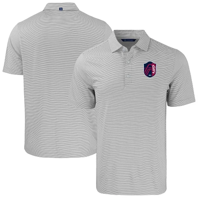 Men's Cutter & Buck Gray St. Louis City SC Forge Eco Double Stripe Stretch Recycled Tri-Blend Polo