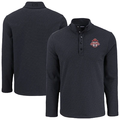 Men's Cutter & Buck Toronto FC Hunts Point Eco Textured Fleece Recycled Quarter-Snap Top