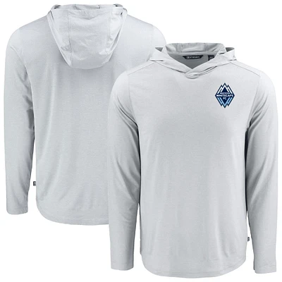 Men's Cutter & Buck Gray Vancouver Whitecaps FC Coastline Epic Comfort Eco Long Sleeve Recycled Hooded Shirt