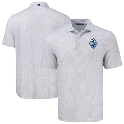 Men's Cutter & Buck Gray Vancouver Whitecaps FC Pike Eco Diamond Dot Print Recycled Polo