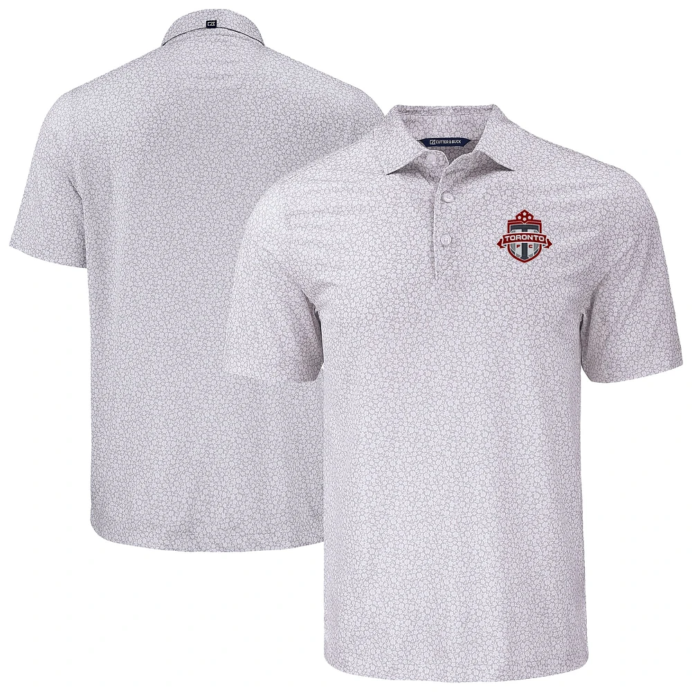 Men's Cutter & Buck Gray Toronto FC Pike Eco Flora Print Recycled Polo