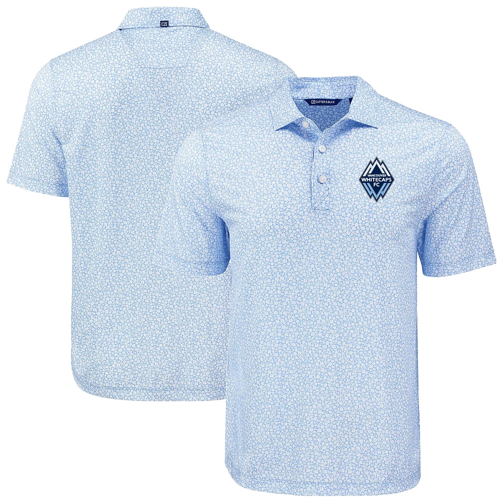 Men's Cutter & Buck Powder Blue Vancouver Whitecaps FC Pike Eco Flora Print Recycled Polo