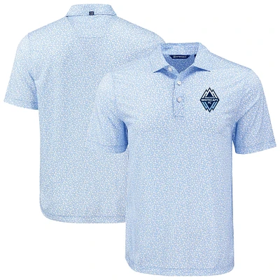 Men's Cutter & Buck Powder Blue Vancouver Whitecaps FC Pike Eco Flora Print Recycled Polo
