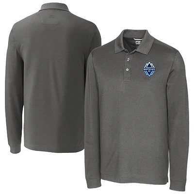 Men's Cutter & Buck Vancouver Whitecaps FC Advantage Eco Tri-Blend Pique Long Sleeve Polo