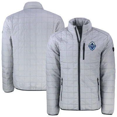 Men's Cutter & Buck Gray Vancouver Whitecaps FC Rainier PrimaLoft Eco Insulated Full-Zip Puffer Jacket