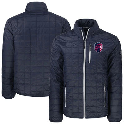 Men's Cutter & Buck Navy St. Louis City SC Rainier PrimaLoft Eco Insulated Full-Zip Puffer Jacket