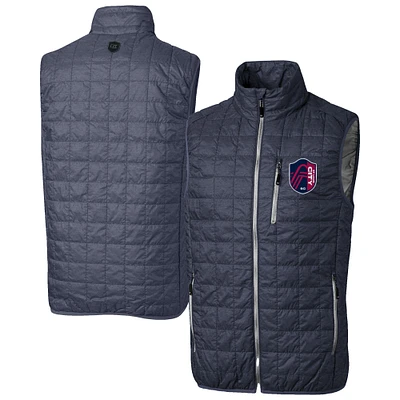 Men's Cutter & Buck  Anthracite St. Louis City SC Rainier PrimaLoft Eco Insulated Full Zip Puffer Vest