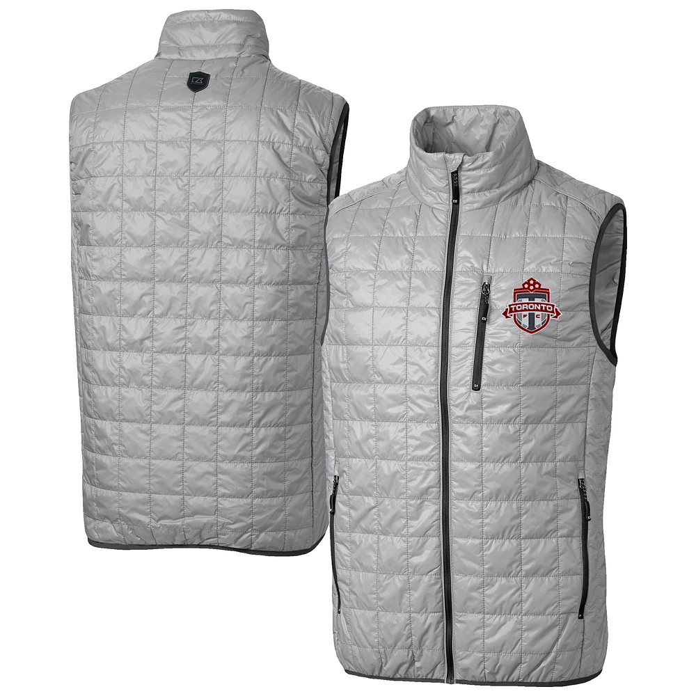 Men's Cutter & Buck Gray Toronto FC Rainier PrimaLoft Eco Insulated Full Zip Puffer Vest
