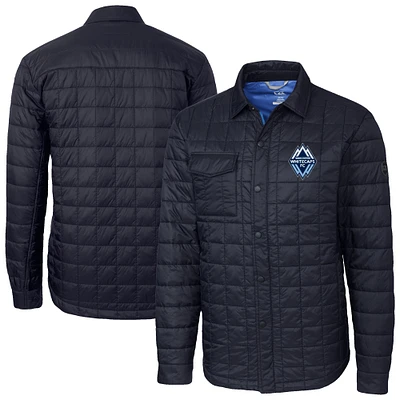 Men's Cutter & Buck Navy Vancouver Whitecaps FC Rainier PrimaLoft Eco Insulated Quilted Shirt Jacket