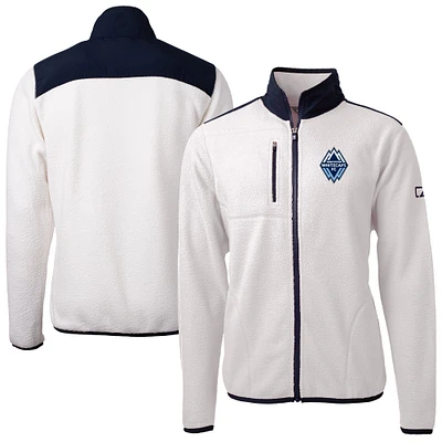 Men's Cutter & Buck White Vancouver Whitecaps FC Cascade Eco Fleece Full-Zip Jacket