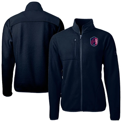 Men's Cutter & Buck Navy St. Louis City SC Cascade Eco Fleece Full-Zip Jacket