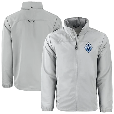 Men's Cutter & Buck Gray Vancouver Whitecaps FC Charter Eco Recycled Full-Zip Jacket