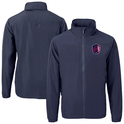 Men's Cutter & Buck Navy St. Louis City SC Charter Eco Recycled Full-Zip Jacket