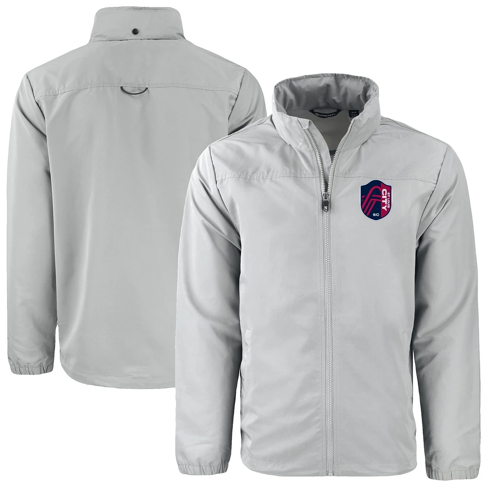 Men's Cutter & Buck Gray St. Louis City SC Charter Eco Recycled Full-Zip Jacket