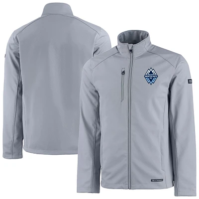 Men's Cutter & Buck Gray Vancouver Whitecaps FC Evoke Eco Softshell Recycled Full-Zip Jacket
