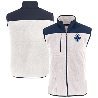 Men's Cutter & Buck Oatmeal Vancouver Whitecaps FC Cascade Eco Fleece Vest