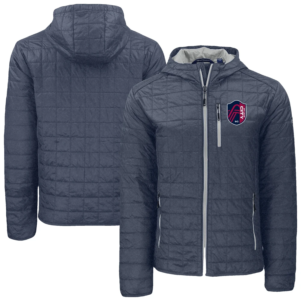 Men's Cutter & Buck Anthracite St. Louis City SC Rainier Primaloft Eco Full-Zip Hooded Jacket