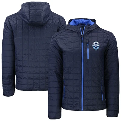 Men's Cutter & Buck Navy Vancouver Whitecaps FC Rainier Primaloft Eco Full-Zip Hooded Jacket