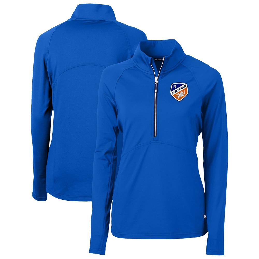 Women's Cutter & Buck FC Cincinnati Adapt Eco Knit Stretch Recycled Half-Zip Top