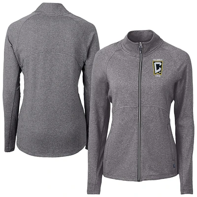 Women's Cutter & Buck Heather Columbus Crew Adapt Eco Knit Hybrid Recycled Raglan Full-Zip Jacket