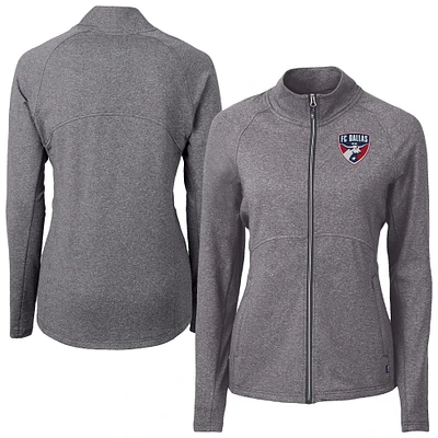 Women's Cutter & Buck Heather FC Dallas Adapt Eco Knit Hybrid Recycled Raglan Full-Zip Jacket
