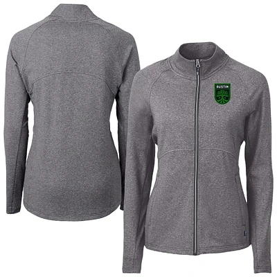 Women's Cutter & Buck Heather Austin FC Adapt Eco Knit Hybrid Recycled Raglan Full-Zip Jacket