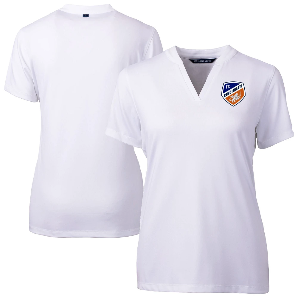 Women's Cutter & Buck White FC Cincinnati Forge Heather Stretch Blade Top