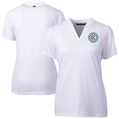 Women's Cutter & Buck White Chicago Fire Forge Heather Stretch Blade Top