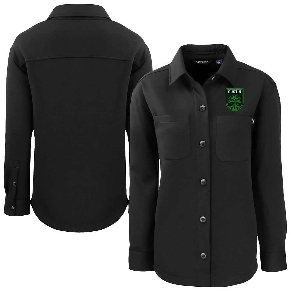 Women's Cutter & Buck Black Austin FC Roam Eco Recycled Shirt Jacket