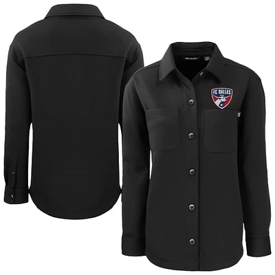Women's Cutter & Buck Black FC Dallas Roam Eco Recycled Shirt Jacket