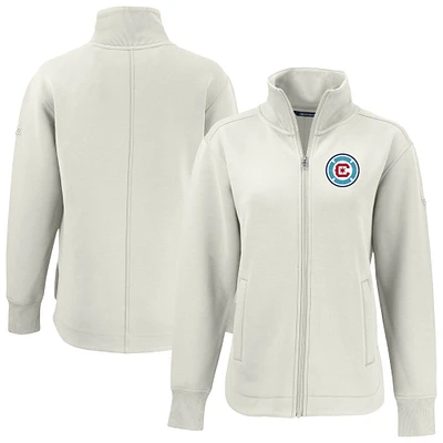 Women's Cutter & Buck Tan Chicago Fire Roam Eco Full-Zip Recycled Jacket