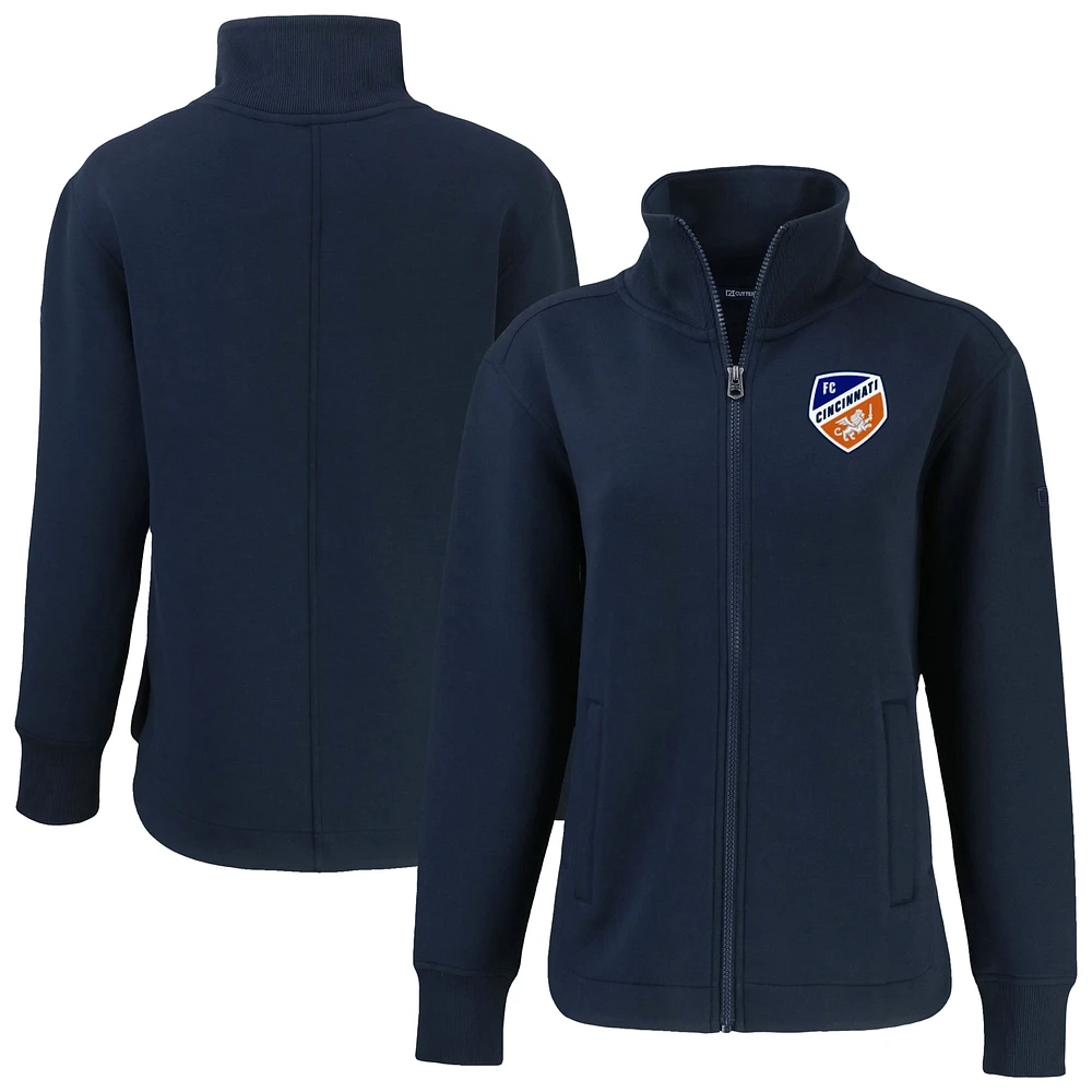 Women's Cutter & Buck Navy FC Cincinnati Roam Eco Full-Zip Recycled Jacket