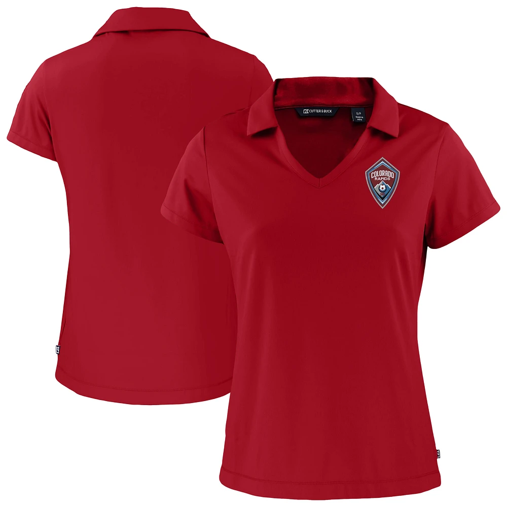 Women's Cutter & Buck Red Colorado Rapids Daybreak Eco Recycled V-Neck Polo