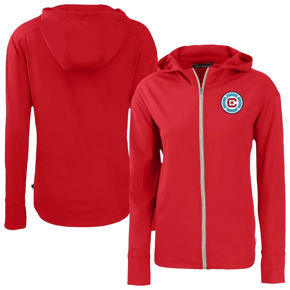Women's Cutter & Buck Red Chicago Fire Daybreak Eco Recycled Full-Zip Hoodie