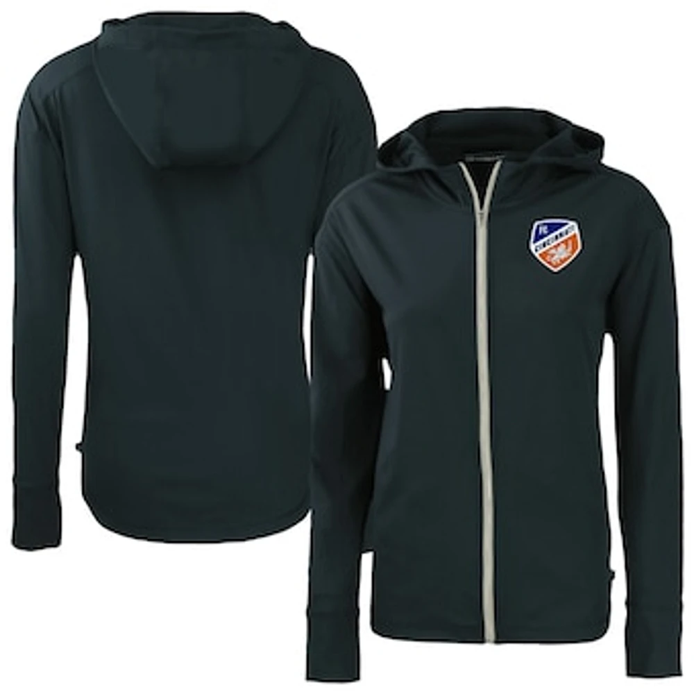 Women's Cutter & Buck Navy FC Cincinnati Daybreak Eco Recycled Full-Zip Hoodie