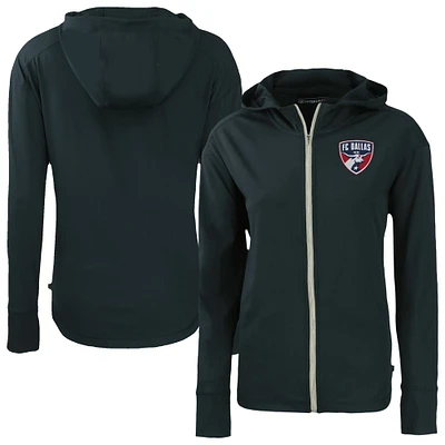 Women's Cutter & Buck Navy FC Dallas Daybreak Eco Recycled Full-Zip Hoodie