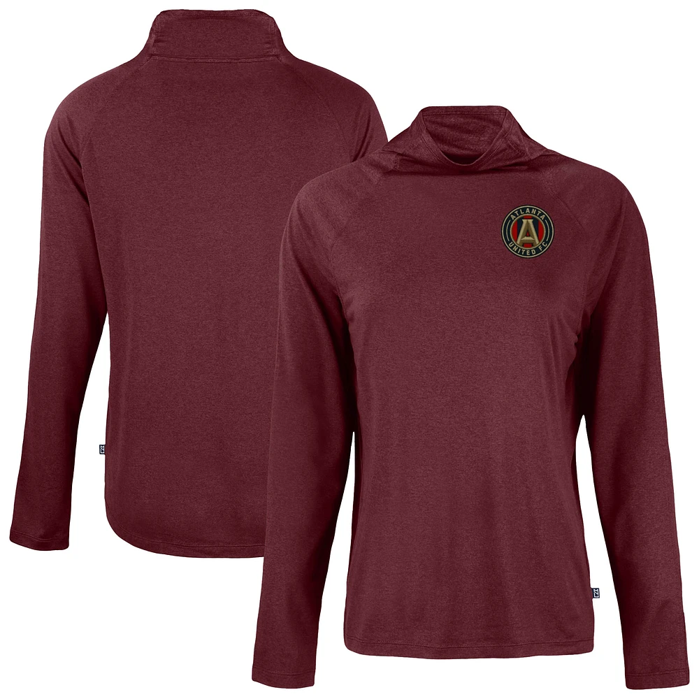 Women's Cutter & Buck Maroon Atlanta United FC Coastline Epic Comfort Eco Recycled Funnel-Neck Top