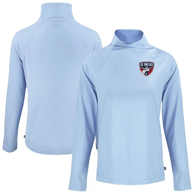 Women's Cutter & Buck  Powder Blue FC Dallas Coastline Epic Comfort Eco Recycled Funnel-Neck Top