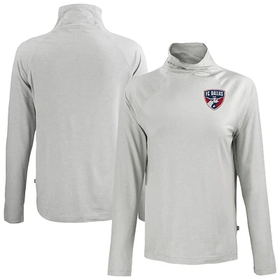 Women's Cutter & Buck Gray FC Dallas Coastline Epic Comfort Eco Recycled Funnel-Neck Top