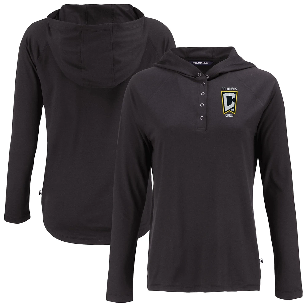 Women's Cutter & Buck Columbus Crew Coastline Epic Comfort Eco Recycled Quarter-Snap Raglan Hoodie Top