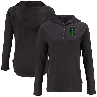 Women's Cutter & Buck Austin FC Coastline Epic Comfort Eco Recycled Quarter-Snap Raglan Hoodie Top