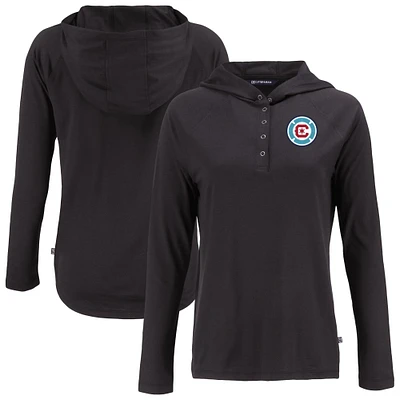 Women's Cutter & Buck Chicago Fire Coastline Epic Comfort Eco Recycled Quarter-Snap Raglan Hoodie Top