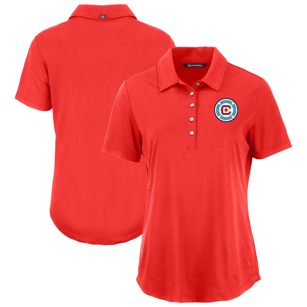 Women's Cutter & Buck Red Chicago Fire Coastline Epic Comfort Eco Recycled Polo