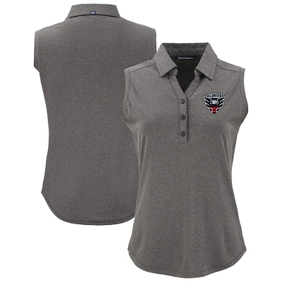 Women's Cutter & Buck Heather Black D.C. United Forge Eco Stretch Recycled Sleeveless Polo