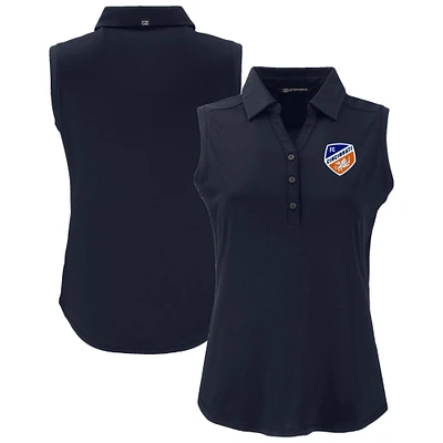 Women's Cutter & Buck Navy FC Cincinnati Forge Eco Stretch Recycled Sleeveless Polo