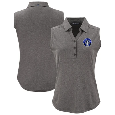 Women's Cutter & Buck Heather Black CF Montreal Forge Eco Stretch Recycled Sleeveless Polo
